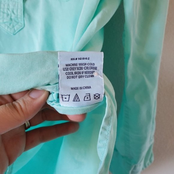 Aqua Lauren James Rolled Sleeve Button-up - Picture 4 of 5